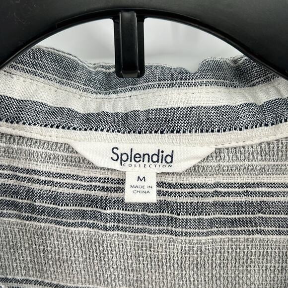 Splendid Collection Women's Bowen Linen Blend Button Down Shirt - Gray - M - NWT - Picture 3 of 6